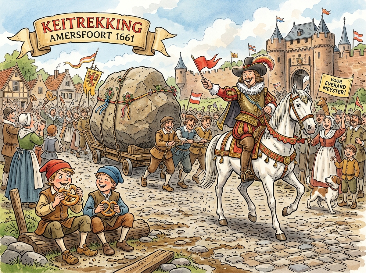 De Keitrekking van 1661 met Everard Meyster en Dirk en Bart met krakelingen